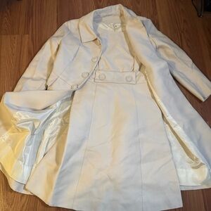 VTG 60’s Emma Domb California White Dress & Coat Set Size S Retro Classic Career